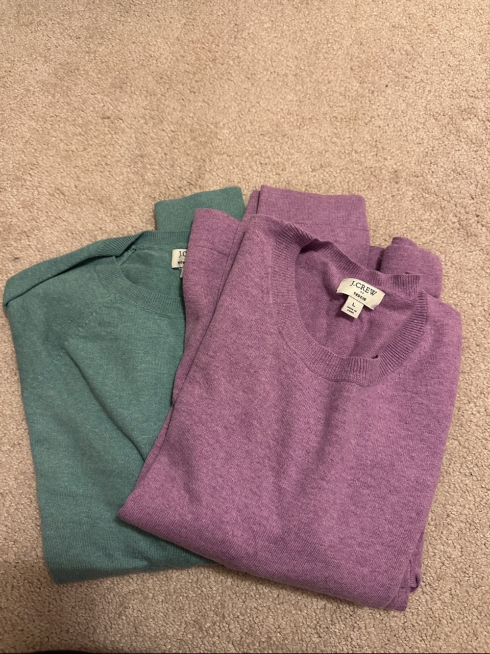 J. Crew Women’s Crewneck Sweaters in Purple and Teal